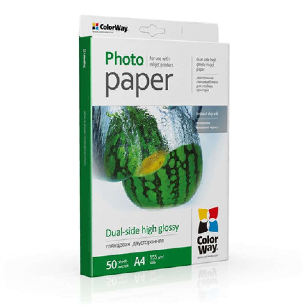 ColorWay Photo Paper, 50 sheets , 155 g/m² , A4 , Dual-side High Glossy