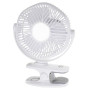 Adler Rechargeable fan with clip , AD 7335 , Table Fan , 6 W , Diameter 12.7 cm , Number of speeds 3 , Oscillation , White