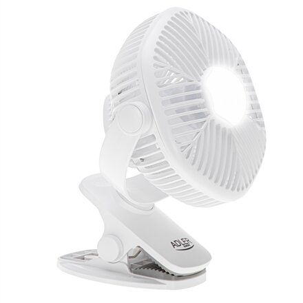 Adler Rechargeable fan with clip , AD 7335 , Table Fan , 6 W , Diameter 12.7 cm , Number of speeds 3 , Oscillation , White