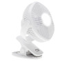 Adler Rechargeable fan with clip , AD 7335 , Table Fan , 6 W , Diameter 12.7 cm , Number of speeds 3 , Oscillation , White
