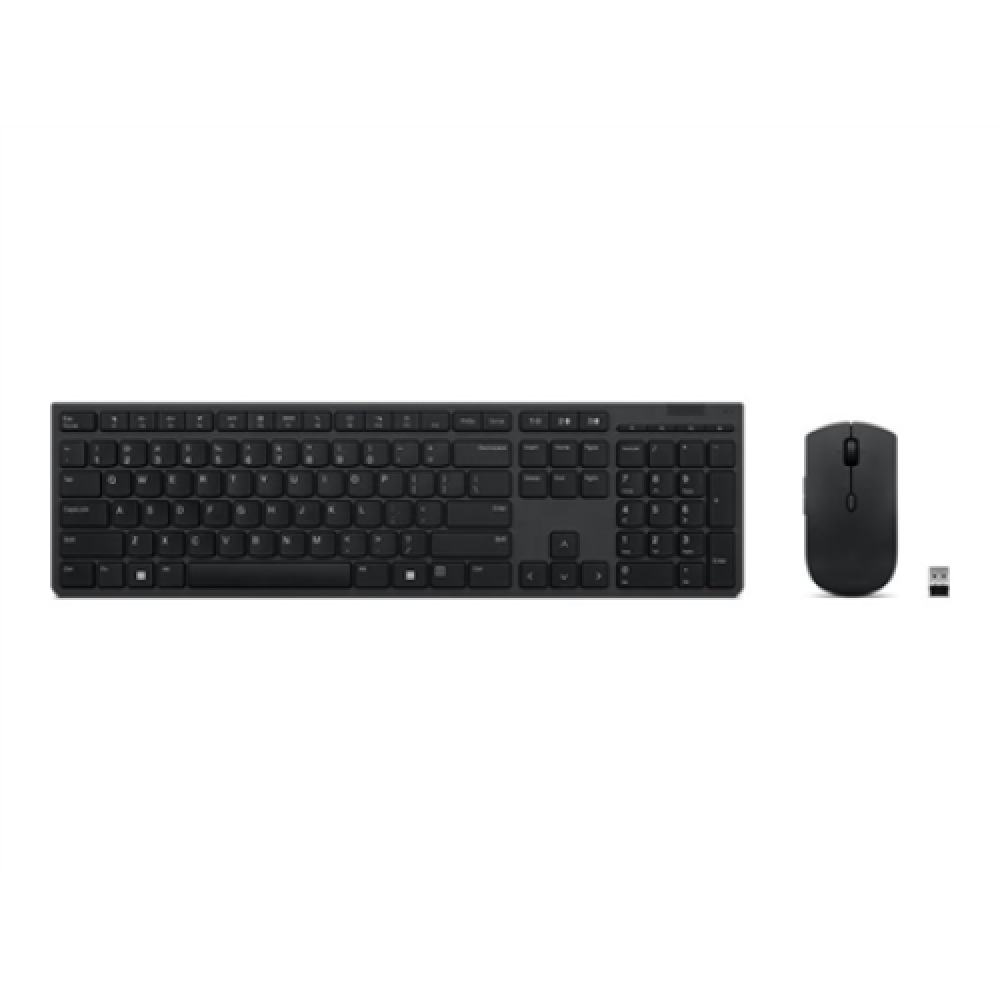 Lenovo , Professional Wireless Rechargeable Combo Keyboard and Mouse , Keyboard and Mouse Set , Wireless , Mouse included , US , Bluetooth , Grey