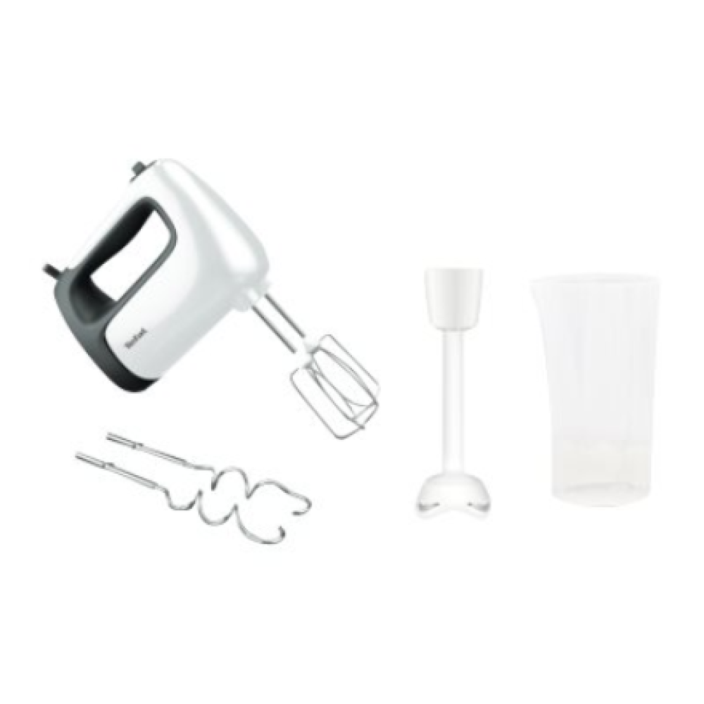 TEFAL , Hand mixer , HT461138 PrepMix+ , Hand Mixer , 500 W , Number of speeds 5 , Turbo mode , White/Grey