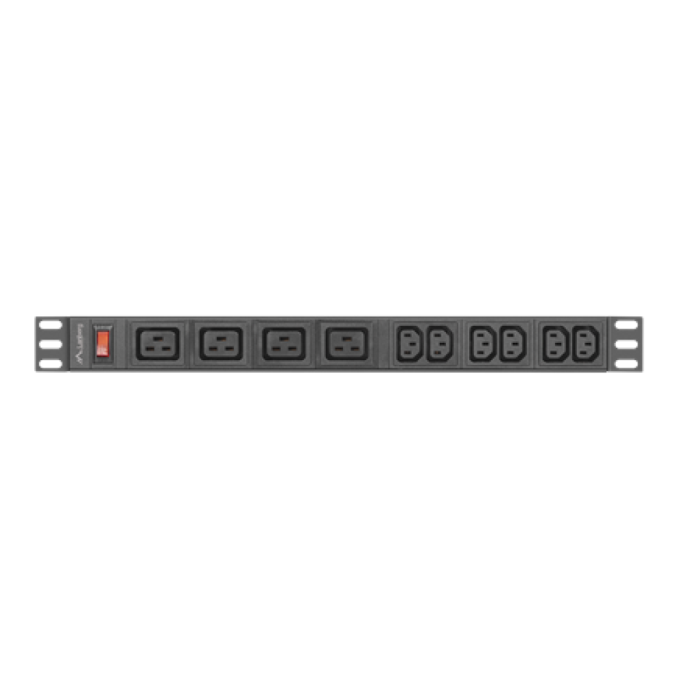 Lanberg Power Distribution unit (PDU) 19 1U 16A 2M 4x C19 6x IEC C13 Sockets C20 , PDU-04I1906I-0200-C20-BK