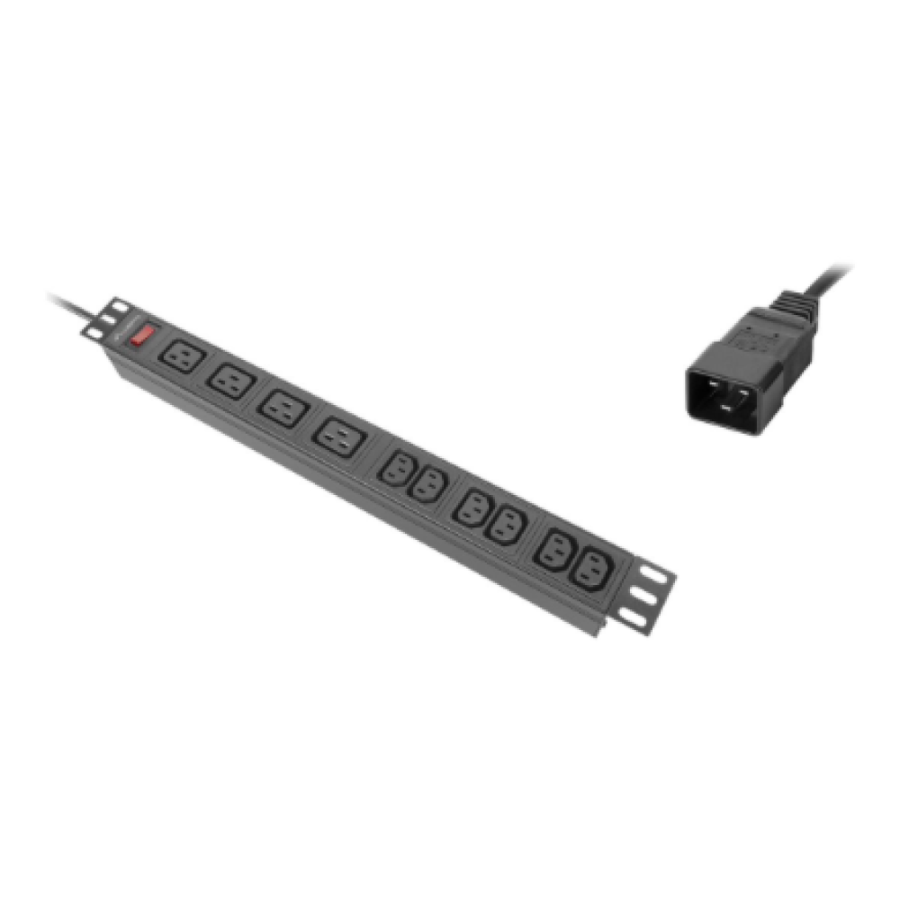 Lanberg Power Distribution unit (PDU) 19 1U 16A 2M 4x C19 6x IEC C13 Sockets C20 , PDU-04I1906I-0200-C20-BK
