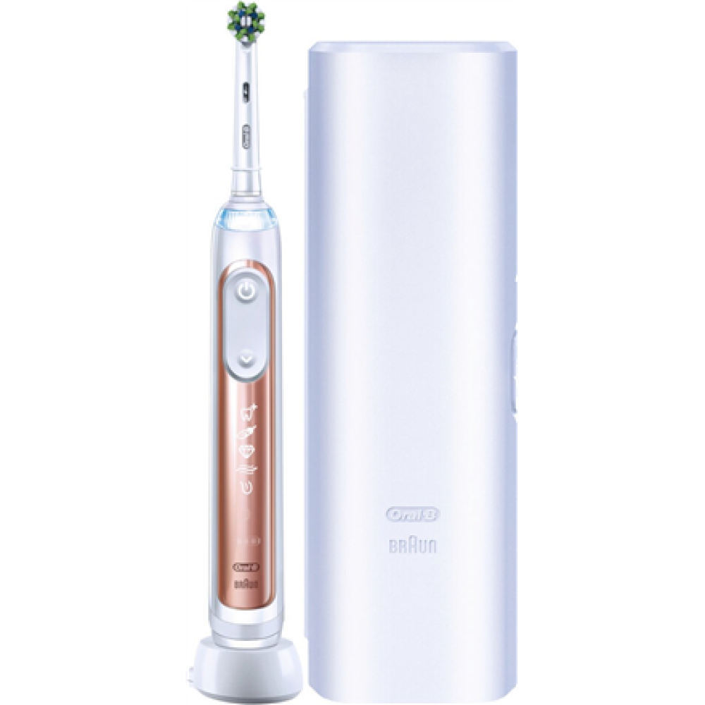Oral-B Electric Toothbrush , Genius X , Rechargeable , For adults and children , Number of brush heads included 1 , Number of teeth brushing modes 6 , Rose Gold/White