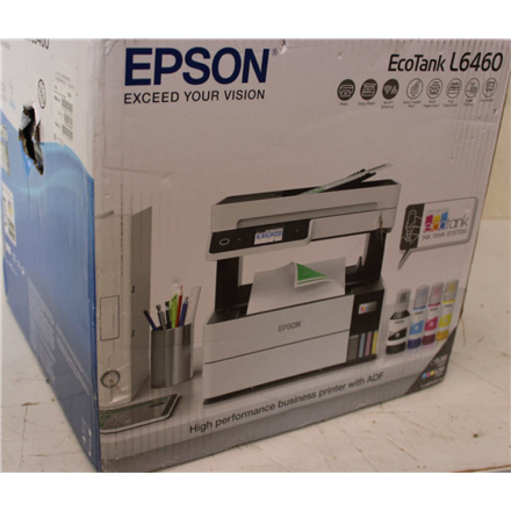 SALE OUT. Epson EcoTank , L6460 , Printer / copier / scanner , Colour , Ink-jet , A4/Legal , Grey DAMAGED PACKAGING , SALE OUT. , Epson , Multifunctional printer , EcoTank L6460 , Inkjet , Colour , 3-in-1 , Wi-Fi , Black and white , DAMAGED PACKAGING