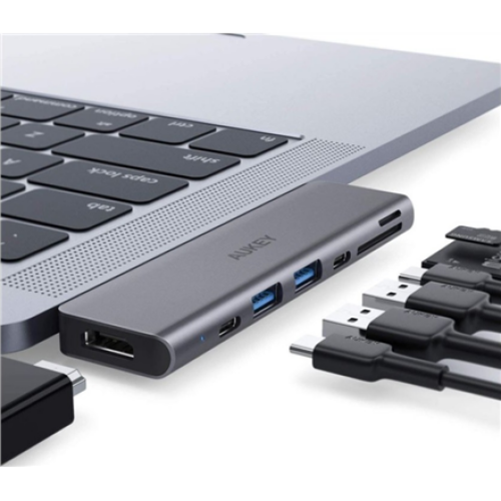 Aukey 6 Port USB 3.0 Type-C Hub CB-C76 Black