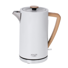 Adler , Kettle , AD 1347w , Electric , 2200 W , 1.5 L , Stainless steel , 360° rotational base , White