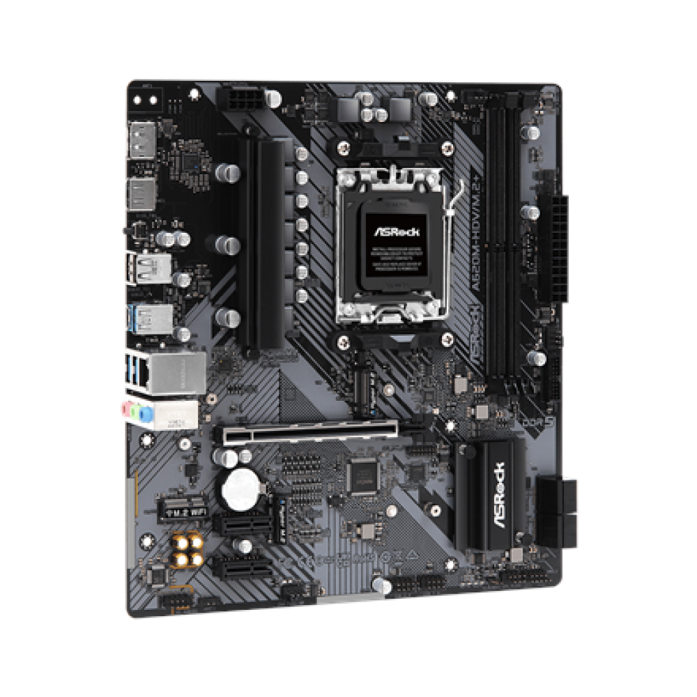 ASRock A620M-HDV/M.2+ , Processor family AMD , Processor socket AM5 , DDR5 , Supported hard disk drive interfaces SATA, M.2 , Number of SATA connectors 4