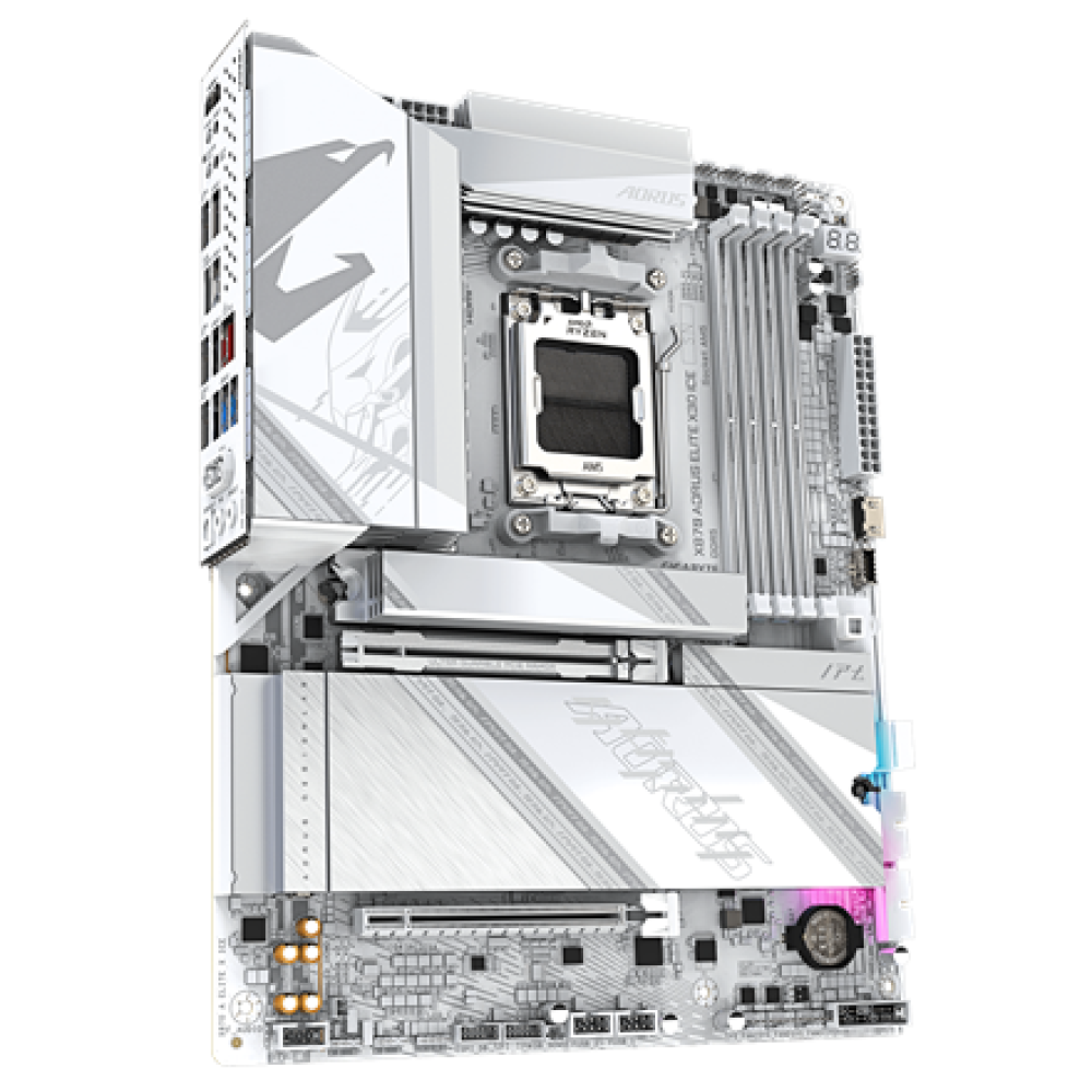 Gigabyte X870 AORUS ELITE X3D ICE , Processor family AMD , Processor socket AM5 , DDR5 , Supported hard disk drive interfaces SATA, M.2 , Number of SATA connectors 4