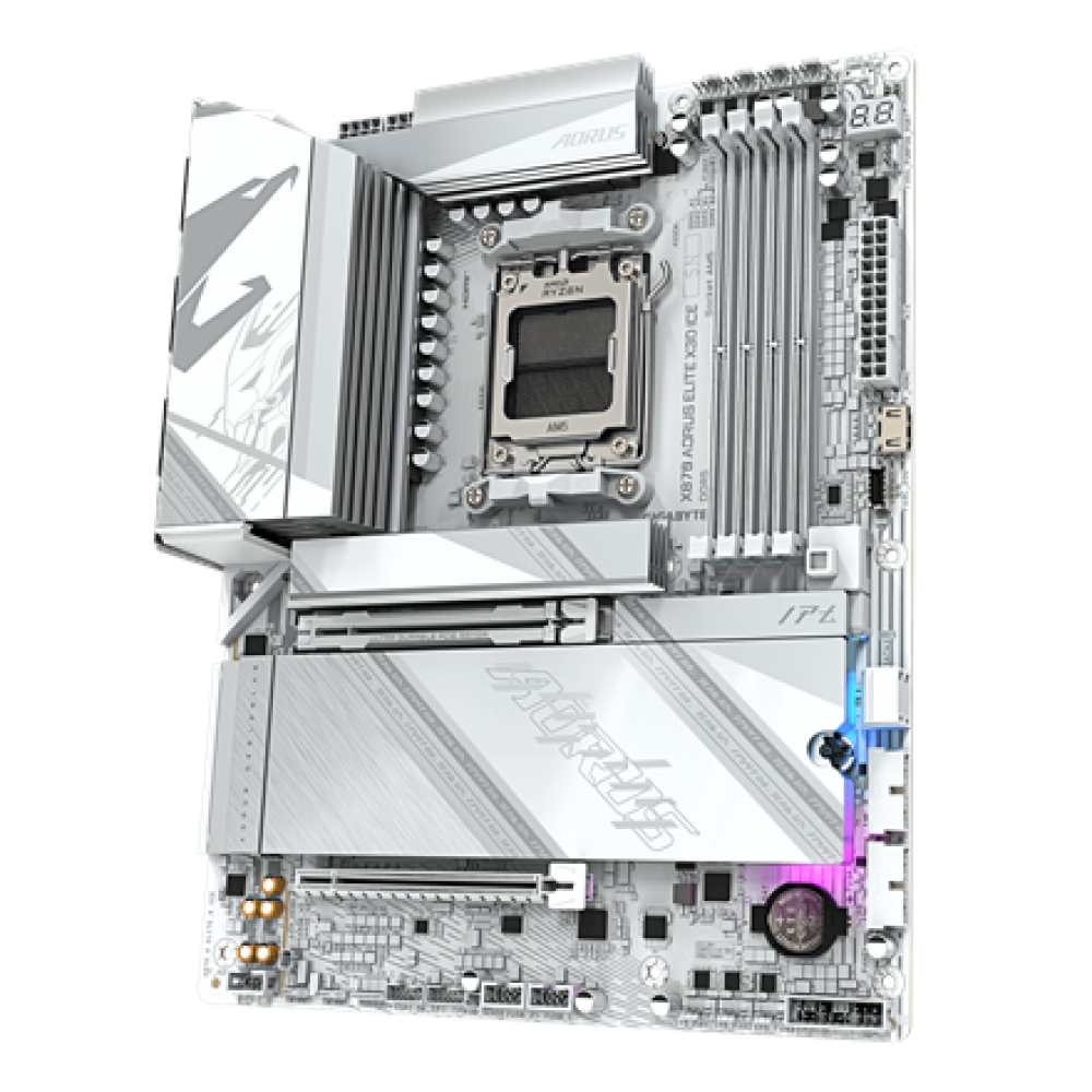 Gigabyte X870 AORUS ELITE X3D ICE , Processor family AMD , Processor socket AM5 , DDR5 , Supported hard disk drive interfaces SATA, M.2 , Number of SATA connectors 4