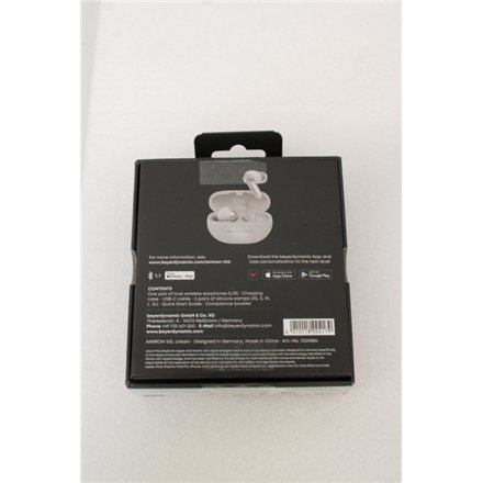 SALE OUT. Beyerdynamic Amiron 100 cream TWS Earphones with charging case, 5 pairs of eartips and USB cable DEMO , SALE OUT. Beyerdynamic True Wireless Earphones , Amiron 100 , Built-in microphone , Bluetooth , ANC , Cream , DEMO