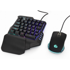Gembird 2-in-1 backlight USB gaming desktop kit GGS-IVAR-TWIN Keyboard and Mouse Set, Wired, Mouse included, US, Black