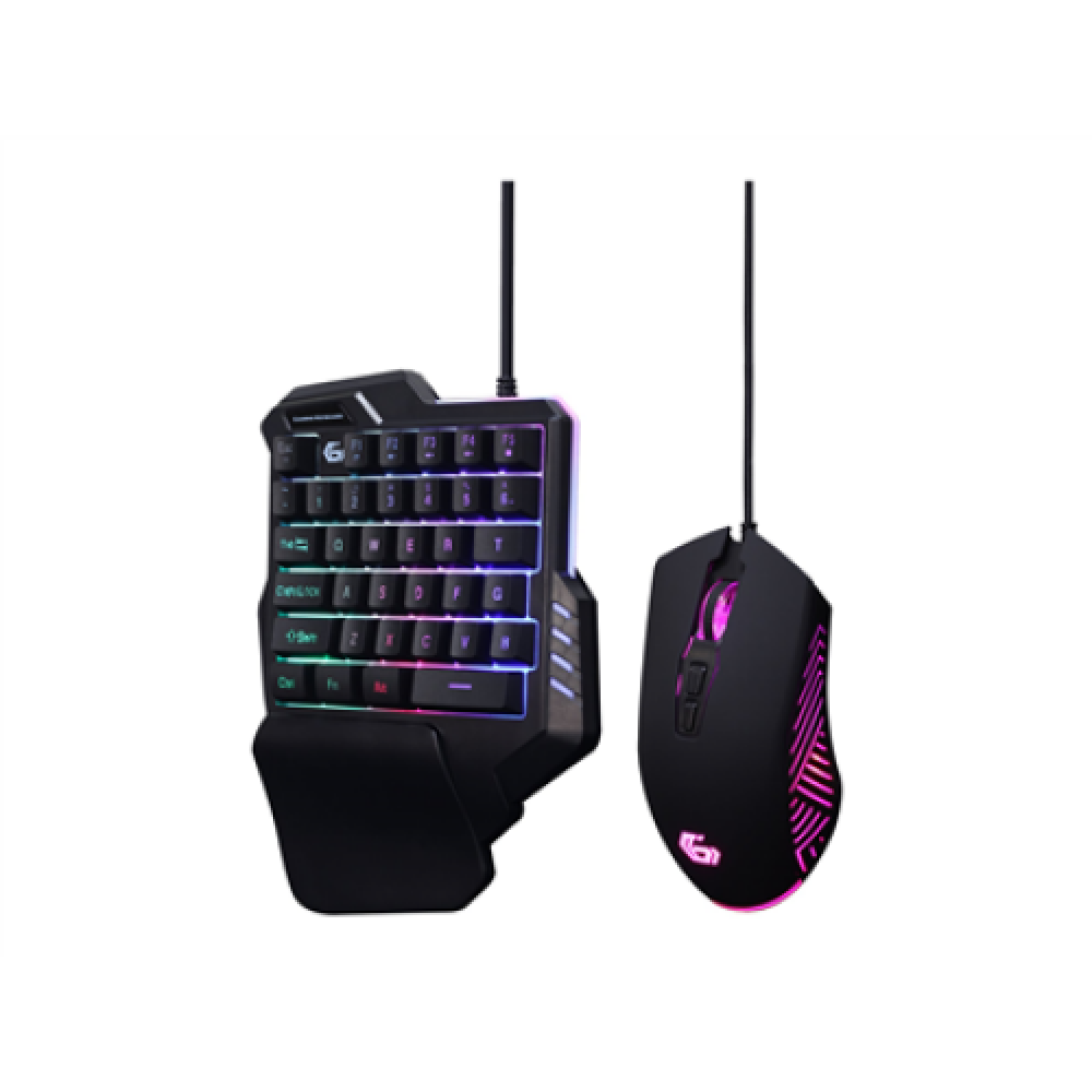 Gembird , 2-in-1 backlight USB gaming desktop kit , GGS-IVAR-TWIN , Keyboard and Mouse Set , Wired , Mouse included , US , Black , g