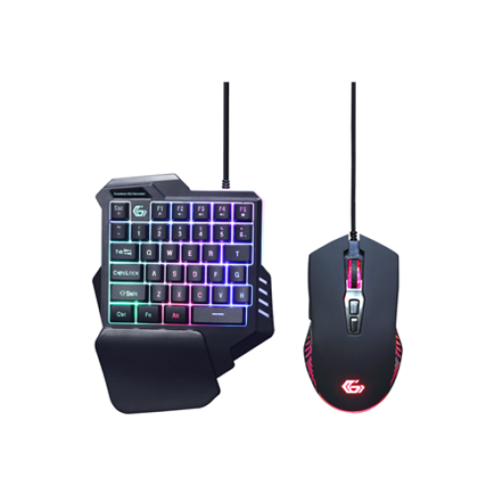 Gembird , 2-in-1 backlight USB gaming desktop kit , GGS-IVAR-TWIN , Keyboard and Mouse Set , Wired , Mouse included , US , Black , g