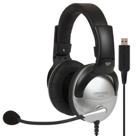 Koss , Gaming headphones , SB45 USB , Wired , On-Ear , Microphone , Silver/Black , Noise canceling