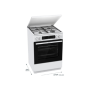 Gorenje GK6C5WF , Cooker , Hob type Gas , Oven type Electric , White , Width 60 cm , Grilling , Depth 60 cm , 71 L