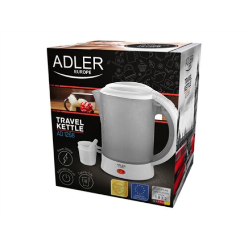Adler , Travel Kettle , AD 1268 , Standard , 600 W , 0.6 L , Plastic , White