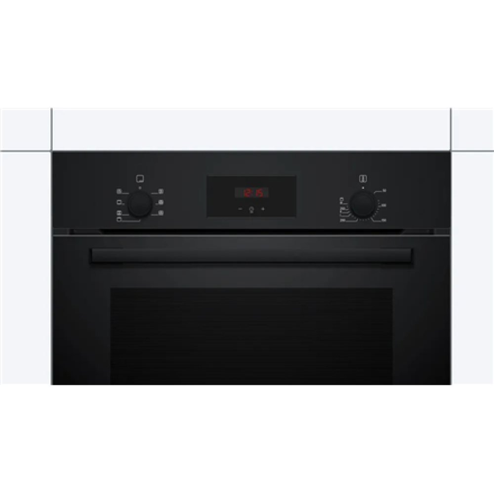 Bosch Oven , HBF133BA1 , 66 L , Electric , EcoClean , Knobs , Height 59.5 cm , Width 59.4 cm , Black
