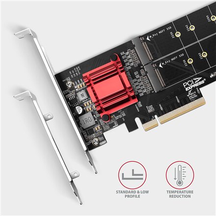 AXAGON PCIe 2x NVMe M.2 Controller , PCEM2-ND