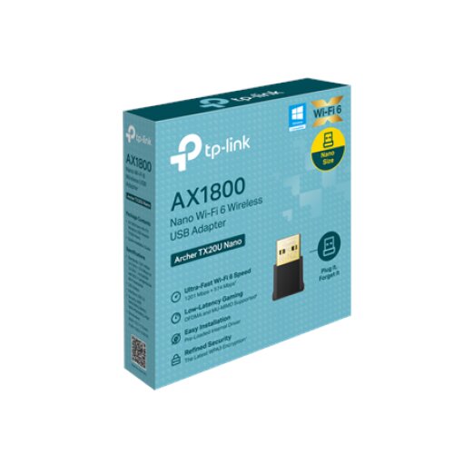 TP-LINK , AX1800 Nano Dual Band Wi-Fi 6 USB Adapter , Archer TX20U Nano , USB 2.0