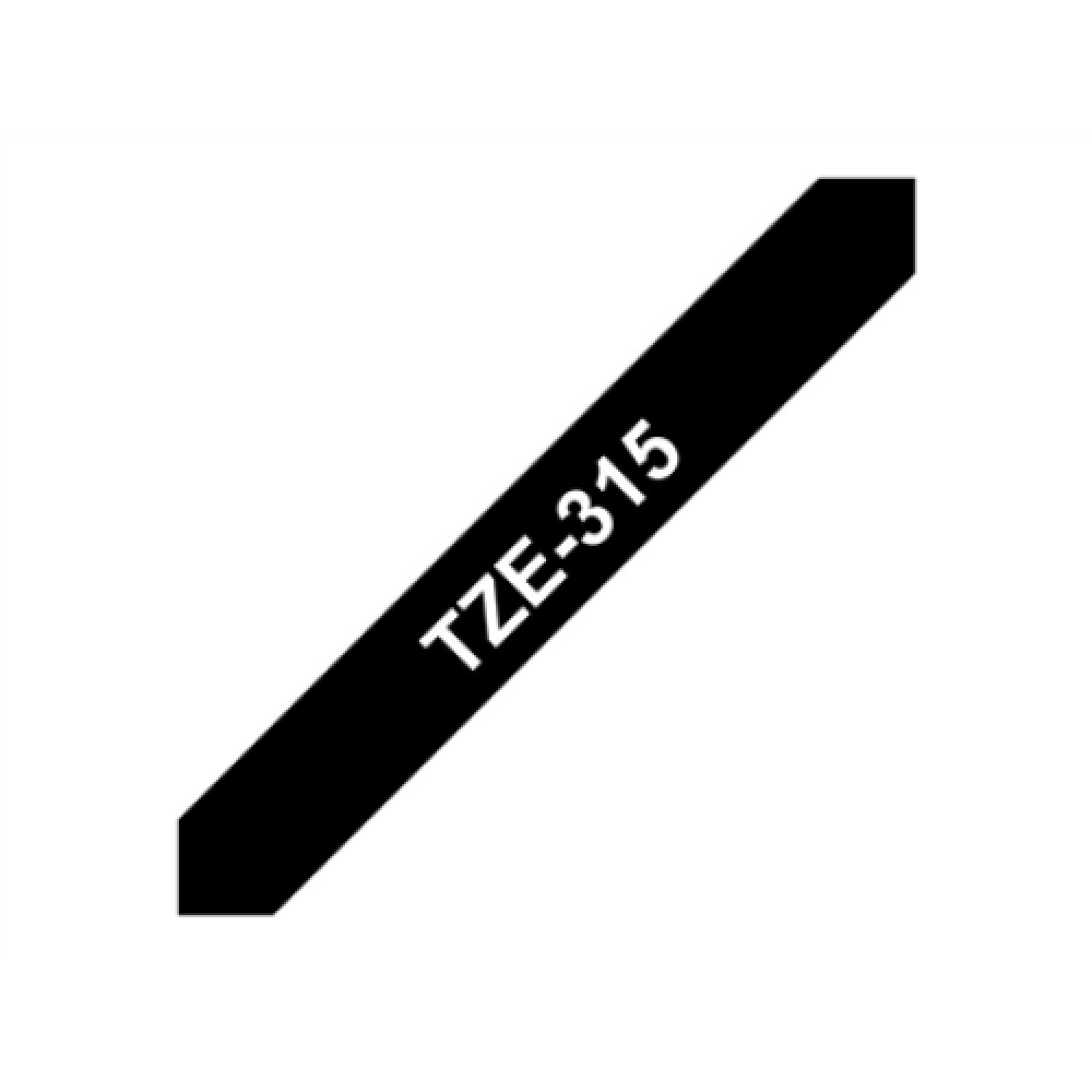 Brother , TZe-315 Laminated tape , White on Black , TZe , 8 m , 0.6 cm