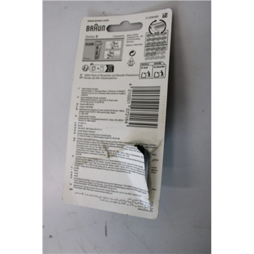 SALE OUT. Braun 52B , Head Replacement Pack , Black , DAMAGED PACKAGING