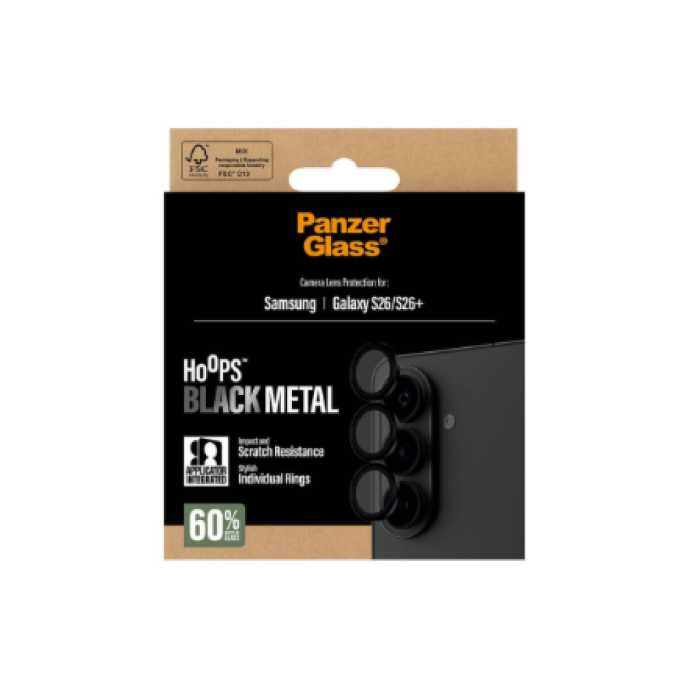 PanzerGlass Hoops Camera Lens Protector Black Samsung New Galaxy S26 , S26 Plus , PanzerGlass