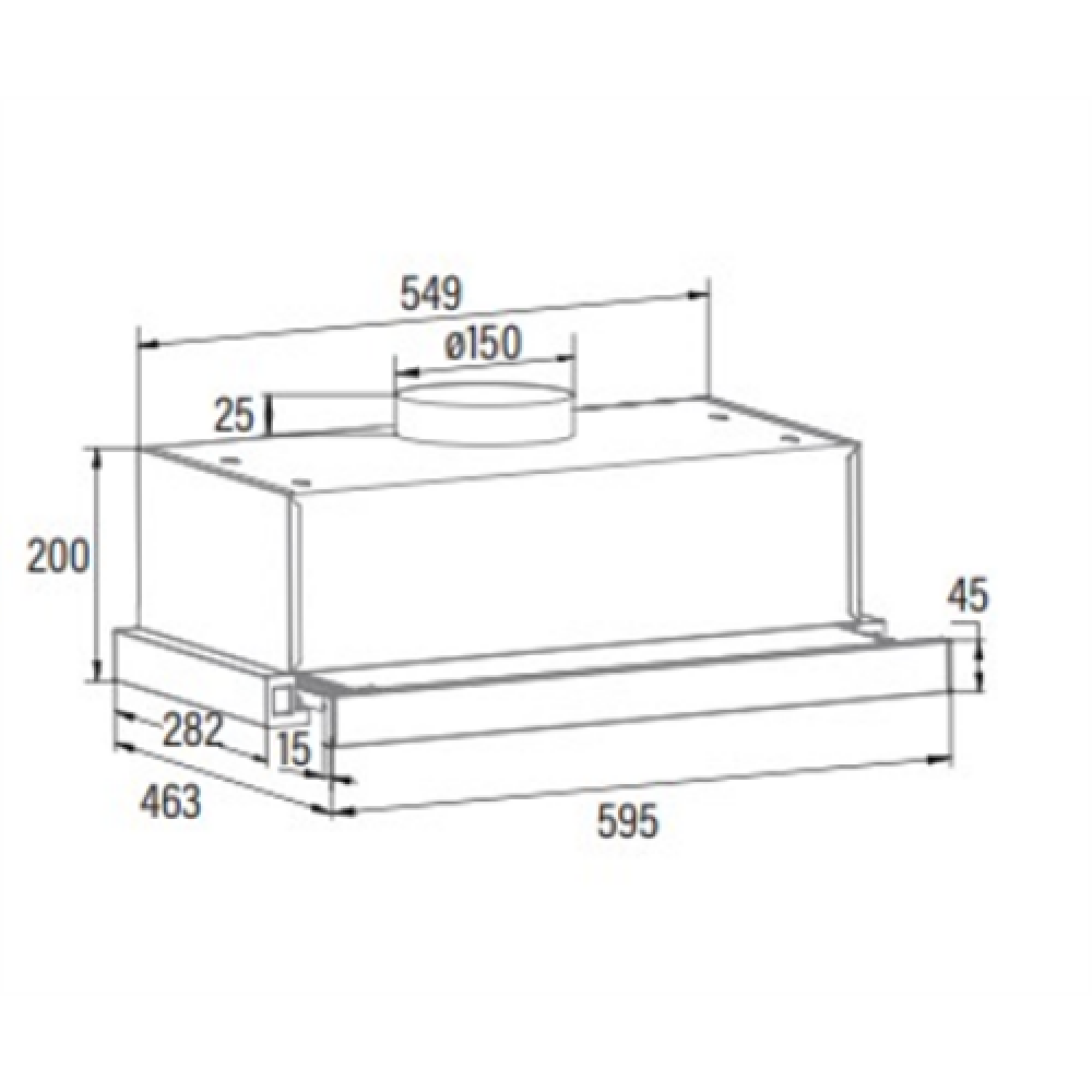 CATA , TFB-5160 BK , Telescopic , Energy efficiency class C , Width 59.5 cm , 300 m³/h , Mechanical control , LED , Black