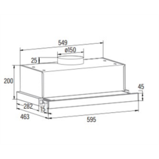 CATA , TFB-5160 BK , Telescopic , Energy efficiency class C , Width 59.5 cm , 300 m³/h , Mechanical control , LED , Black