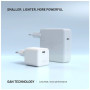 Fixed Mini GaN power adapter with USB-C output and PD support, 65W