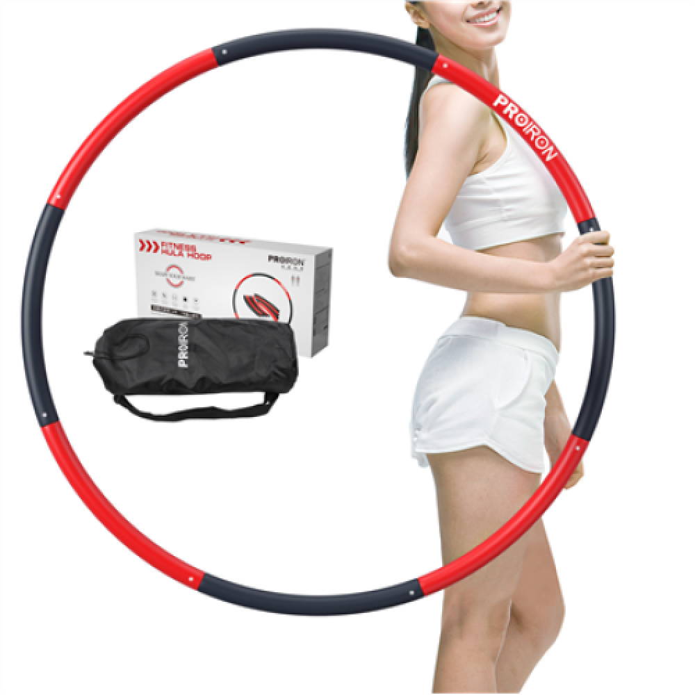 PROIRON Fitness Hula Hoop 73 - 98 cm wide Black/Red
