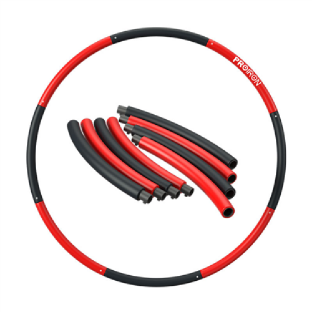 PROIRON Fitness Hula Hoop 73 - 98 cm wide Black/Red