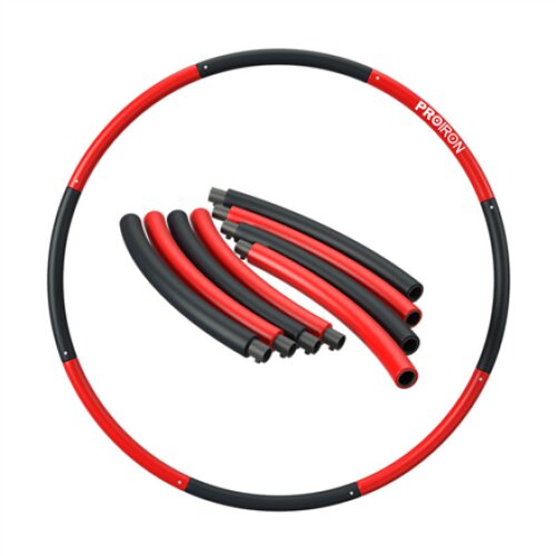 PROIRON Fitness Hula Hoop 73 - 98 cm wide Black/Red