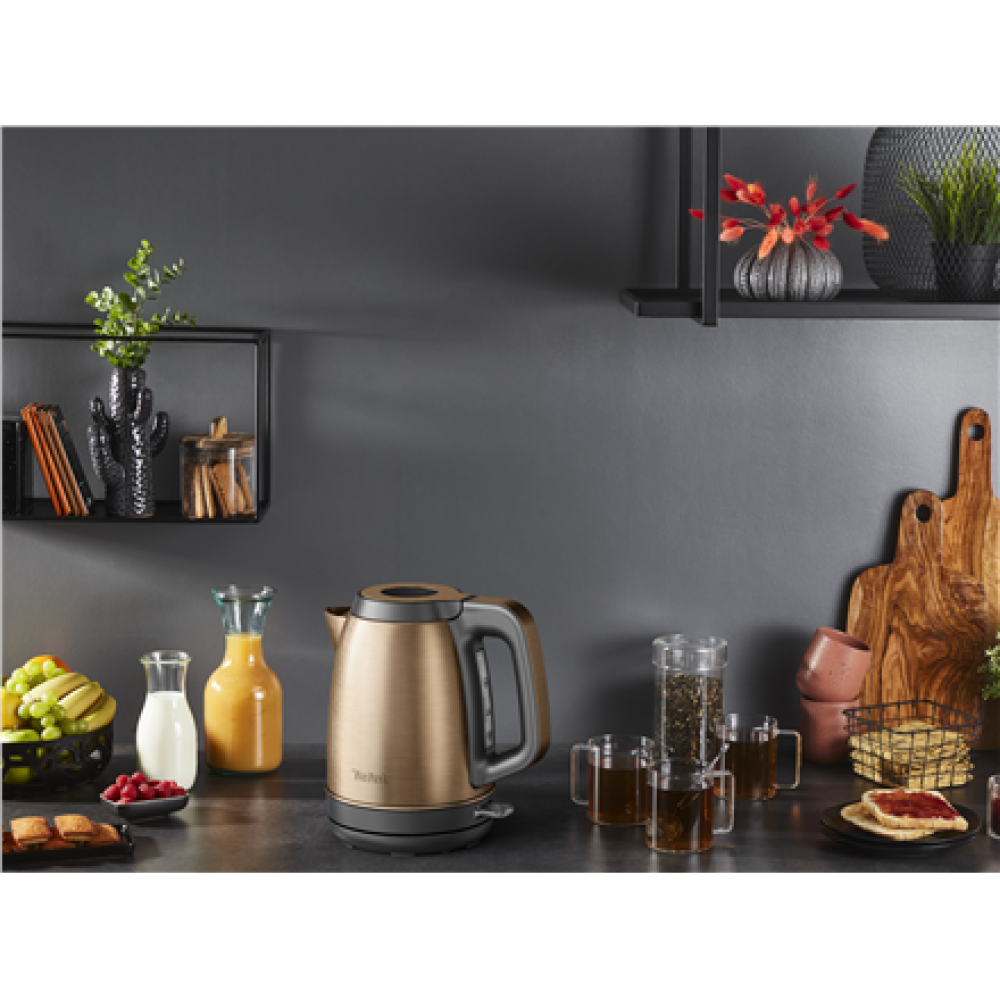 TEFAL Coppertinto Kettle , KI280G10 , Electric , 2400 W , 1.7 L , Stainless steel , 360° rotational base , Copper/Black