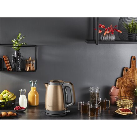 TEFAL Coppertinto Kettle , KI280G10 , Electric , 2400 W , 1.7 L , Stainless steel , 360° rotational base , Copper/Black