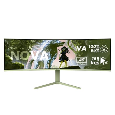 Arozzi , Nova , 49 , VA , 32:9 , 165 Hz , 4 ms , 5120 x 1440 pixels , 350 cd/m² , HDMI ports quantity 2 , Forest Green