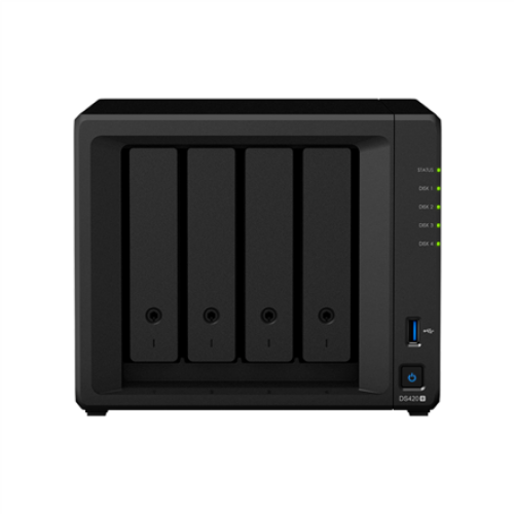 Synology Tower NAS DS420+ up to 4 HDD/SSD Hot-Swap Intel Celeron Intel Celeron Dual Core Processor frequency 2 GHz 2 GB DDR4