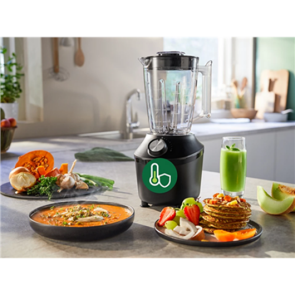 Philips Blender , HR2291/01 3000 Series , Tabletop , 600 W , Jar material Glass , Jar capacity 2 L , Ice crushing , Black
