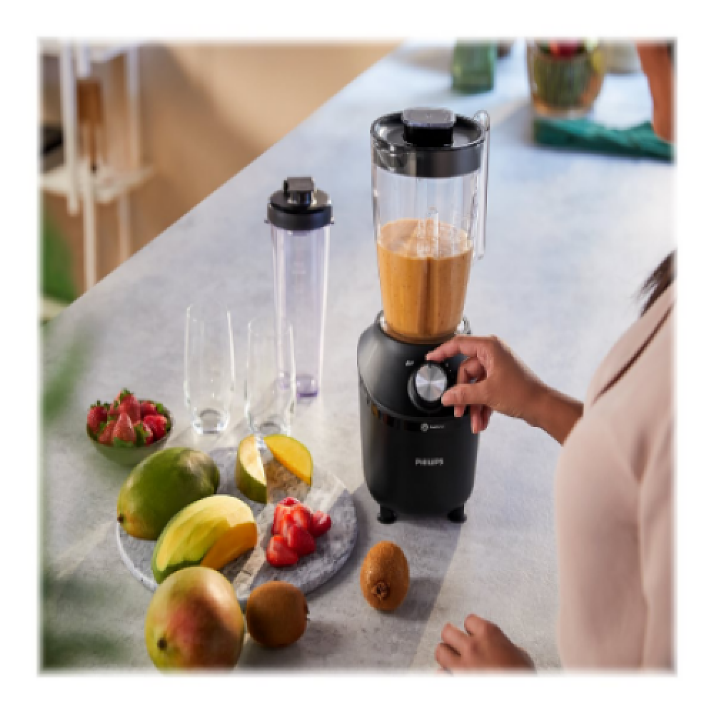 Philips Blender , HR2291/01 3000 Series , Tabletop , 600 W , Jar material Glass , Jar capacity 2 L , Ice crushing , Black