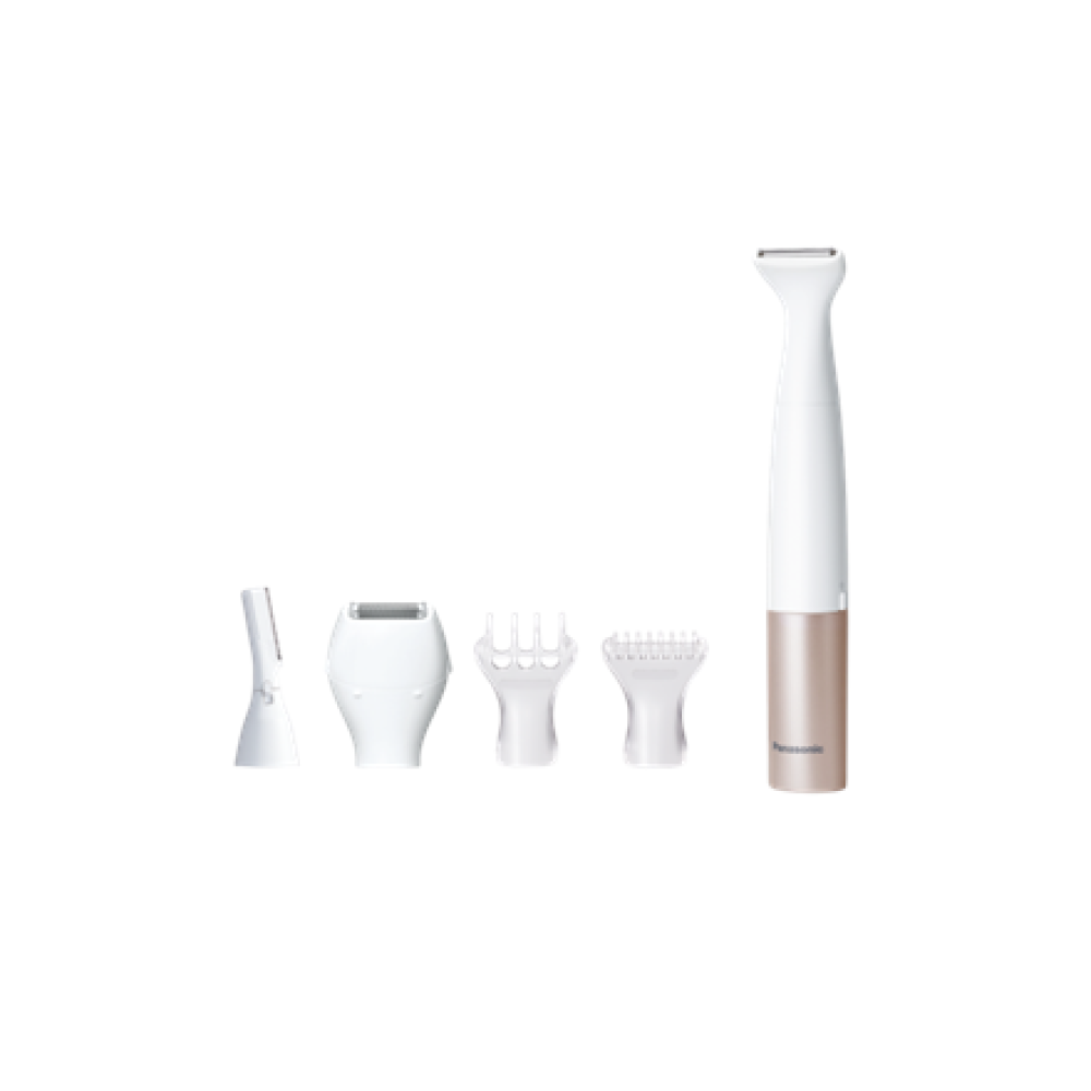 Panasonic 5-in-1 Body and Bikini Trimmer Kit , ES-WM31 , Cordless , Wet & Dry , White/Gold Rose
