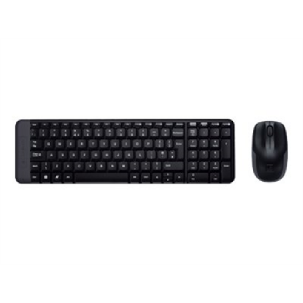 Logitech , Combo Wireless Keyboard and Mouse , MK220 , Keyboard and Mouse , Wireless , Mouse included , US , Black , N/A