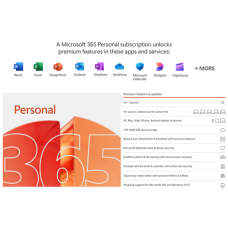 Microsoft , 365 Personal , QQ2-01897 , M365 Personal , FPP , License term 1 year(s) , English , EuroZone Medialess