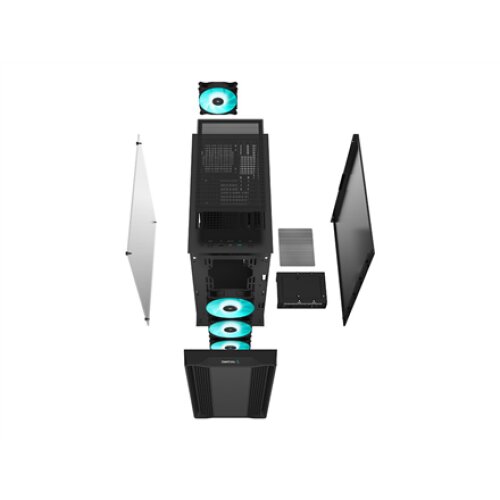 Deepcool MID TOWER CASE (with four LED fans of Marrs Green) CC560 Side window Black Mid-Tower Power supply included No