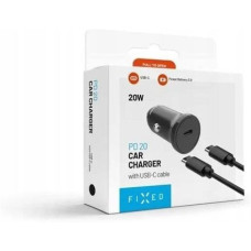 Fixed USB-C Car Charger 20W+ USB-C/USB-C Cable , FIXCC20N-CC-BK