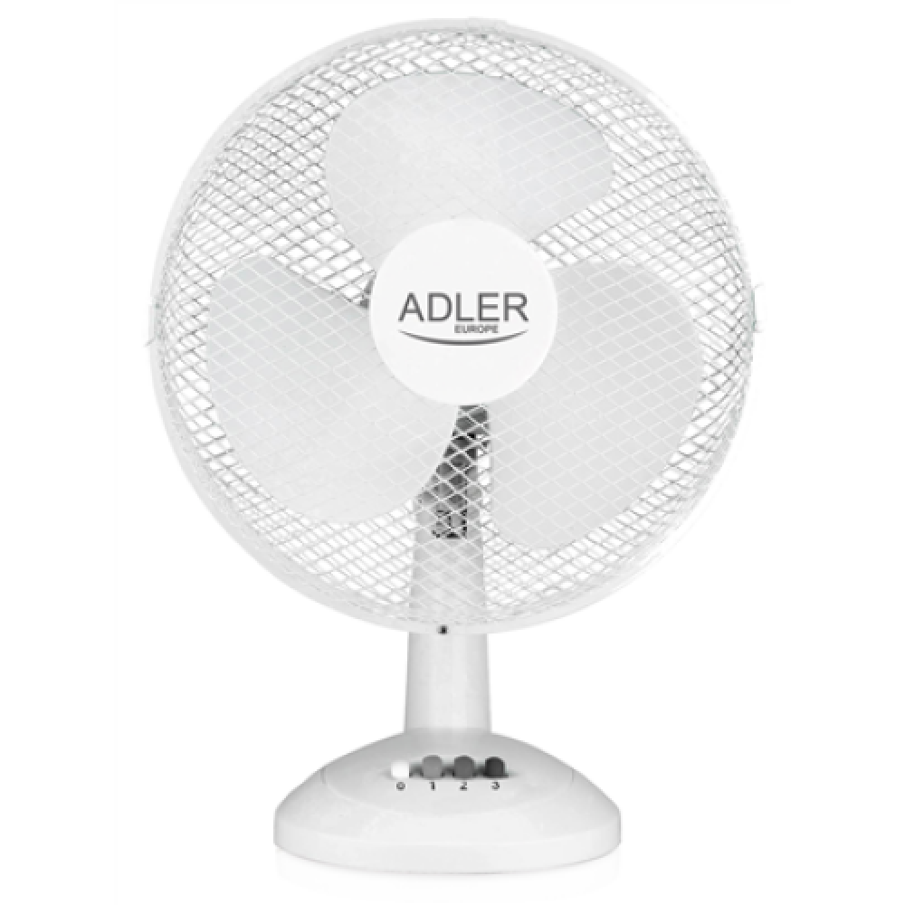 Adler , AD 7303 , Desk Fan , White , Diameter 30 cm , Number of speeds 3 , Oscillation , 80 W , No