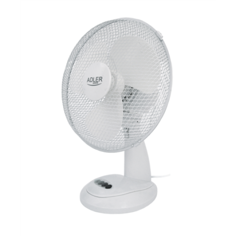 Adler , AD 7303 , Desk Fan , White , Diameter 30 cm , Number of speeds 3 , Oscillation , 80 W , No