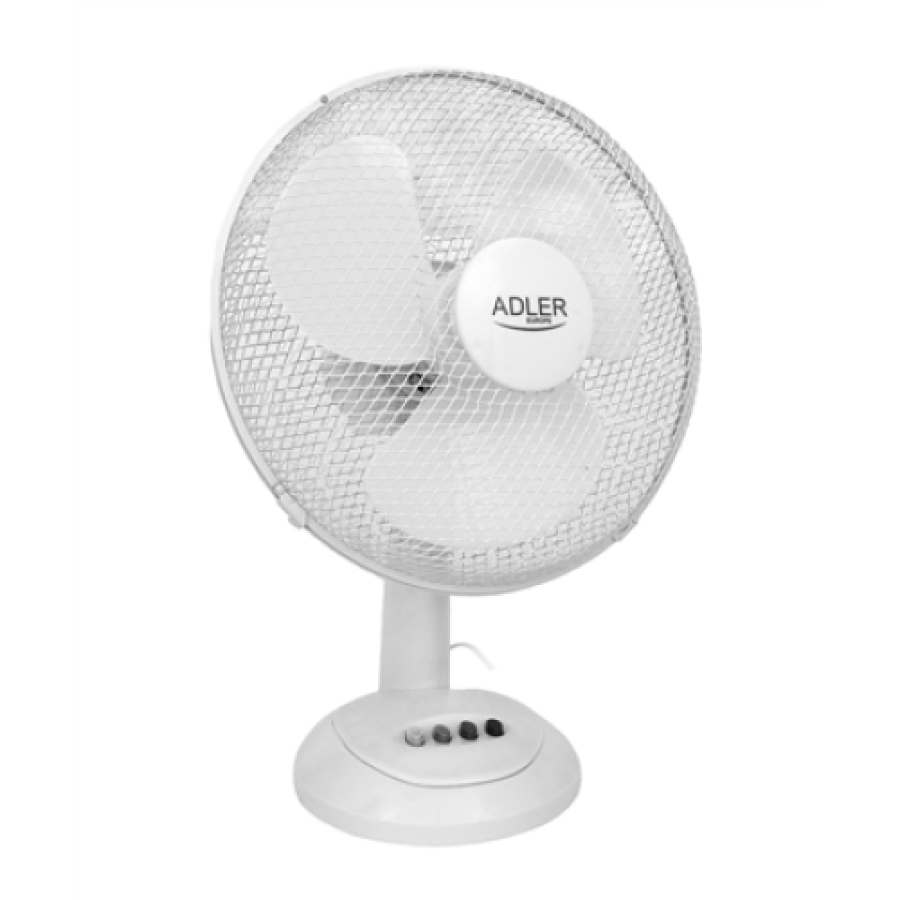 Adler , AD 7303 , Desk Fan , White , Diameter 30 cm , Number of speeds 3 , Oscillation , 80 W , No