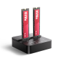 AXAGON , USB-C 20Gbps docking station for 2× M.2 NVMe SSD with disk cloning function without PC , ADSA-M2C22L