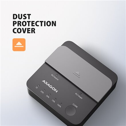 AXAGON , USB-C 20Gbps docking station for 2× M.2 NVMe SSD with disk cloning function without PC , ADSA-M2C22L